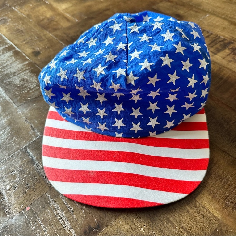 Vintage Cash's USA Nylon Ball Cap Hat American Flag SnapBack OS Election 2024